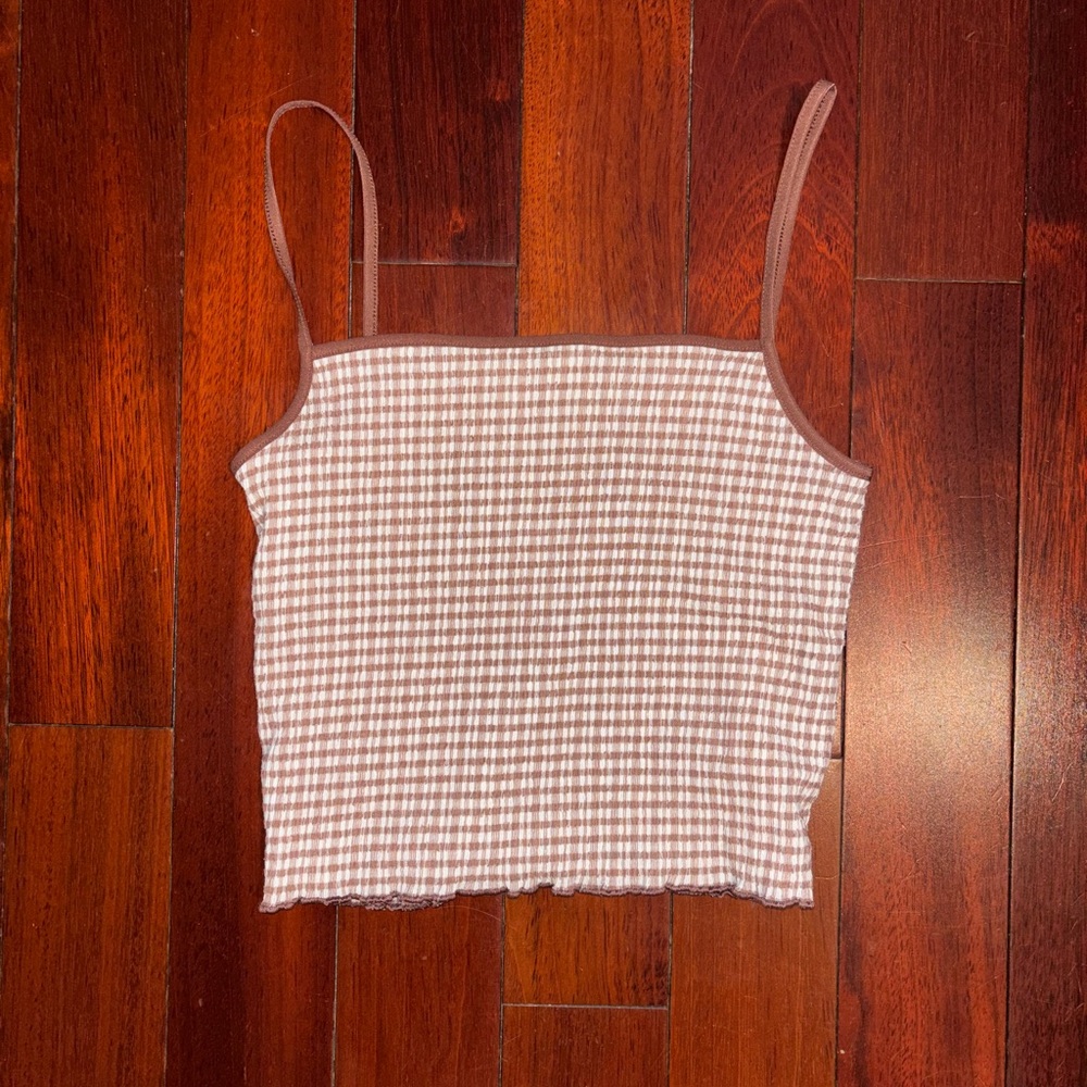 SOLD Aritzia Checkered Spaghetti Strap Top